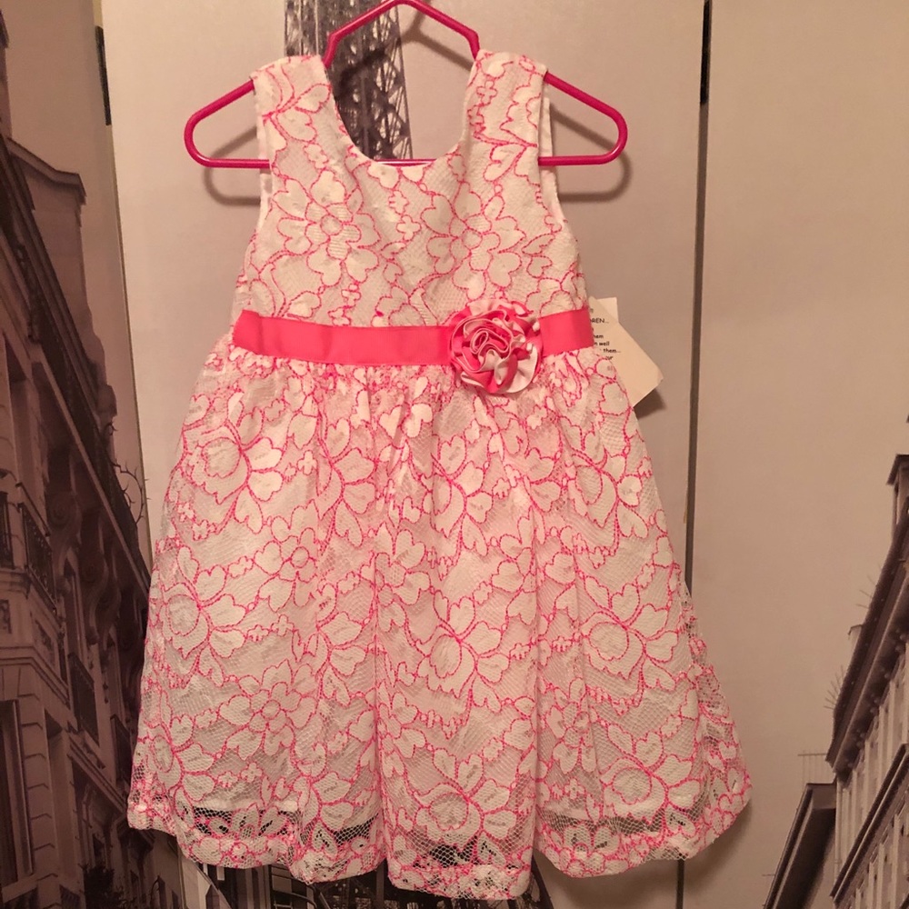Pink and white lace dress!